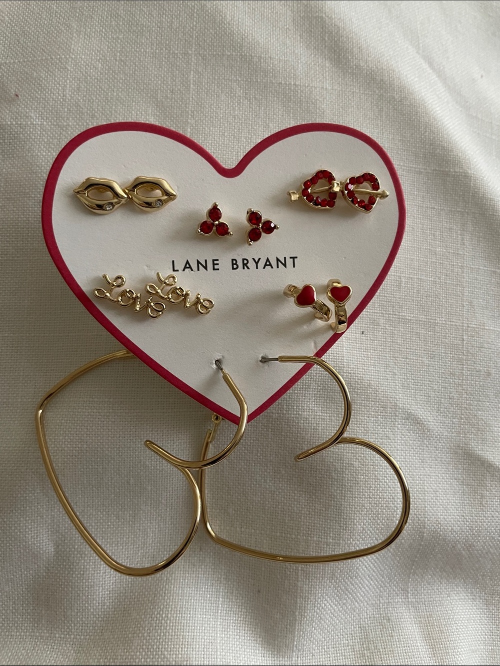 Lane Bryant Gold and Red Heart Earring
Set NWT - Picture 1 of 6